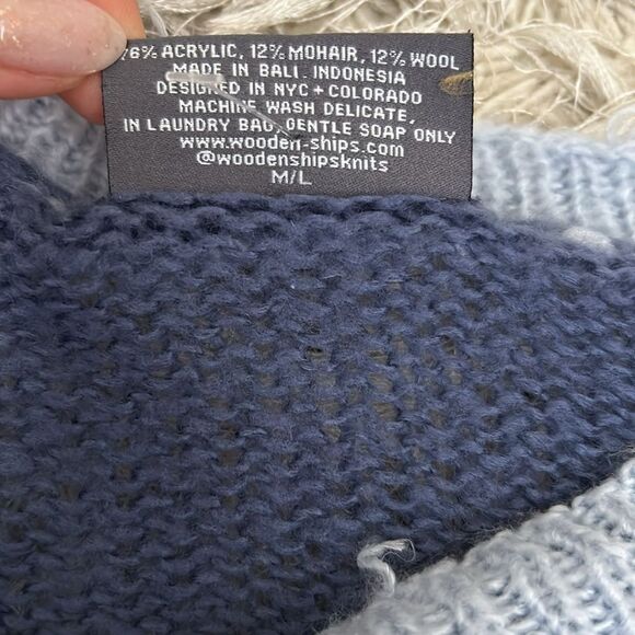 Wooden Ships Camo Oliver Crewneck Lightweight Sweater in Scandia Blue size M/L - Picture 10 of 10